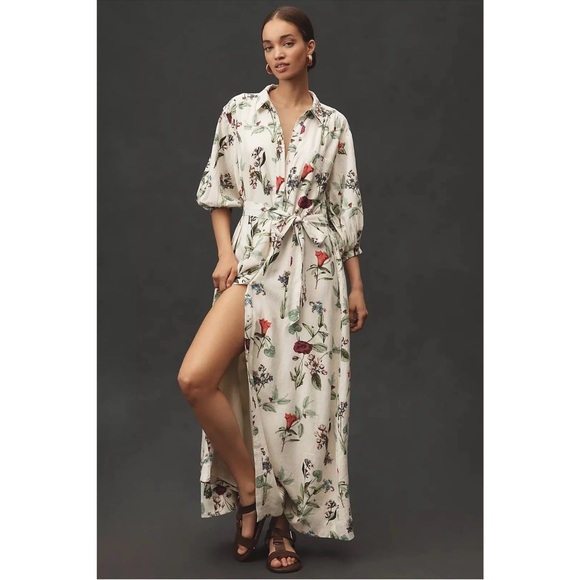 Maeve Anthropologie Floral Tie-Waist Maxi XS